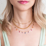 925 Silver Bohemian Crystal Stone Choker Necklace Women Jewelry