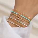 925 Silver Boho Candy Beads DIY Rope Bracelet For Women