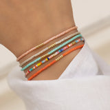 925 Silver Boho Candy Beads Rope Bracelets Women Girl Summer Jewelry