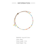 925 Silver Boho Candy Beads DIY Rope Bracelet For Women