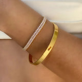 925 Silver Bracelet Square Zircon Kpop Adjustable Jewelry