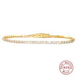 925 Silver Bracelet Square Zircon Kpop Adjustable Jewelry