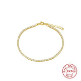 925 Silver Bracelet Square Zircon Adjustable Kpop Jewelry