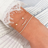 925 Silver Bracelet Square Zircon Adjustable Kpop Jewelry