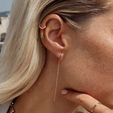 925 Silver C Shape Tassel Drop Earrings 18k Wedding Party Gift