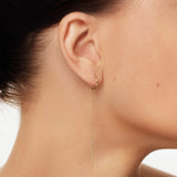 925 Silver C Shape Tassel Drop Earrings 18k Wedding Party Gift