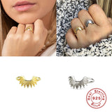 925 Silver Smooth Line Semicircle Ring Anillos Rings Wedding Jewelry