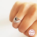 925 Silver Smooth Line Semicircle Ring Anillos Rings Wedding Jewelry