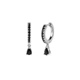 925 Silver Colorful CZ Water Drop Dangle Earrings