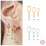 925 Silver Zircon Long Line Drop Earring Crystal Dangle Piercing Jewelry