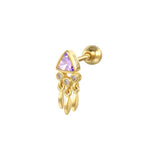 925 Silver Purple Zircon Piercing Earrings Collection