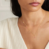 925 Silver Pink Zircon Heart Charm Necklace