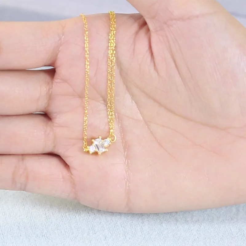 925 Silver Pink Zircon Heart Charm Necklace