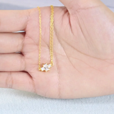 925 Silver Pink Zircon Heart Charm Necklace