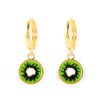 925 Silver Enamel Fruit Pendant Earrings - Summer Collection