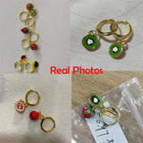 925 Silver Enamel Fruit Pendant Earrings - Summer Collection