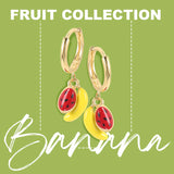 925 Silver Enamel Fruit Pendant Earrings - Summer Collection