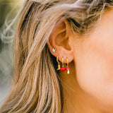 925 Silver Enamel Fruit Pendant Earrings - Summer Collection