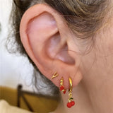 925 Silver Enamel Fruit Pendant Earrings - Summer Collection