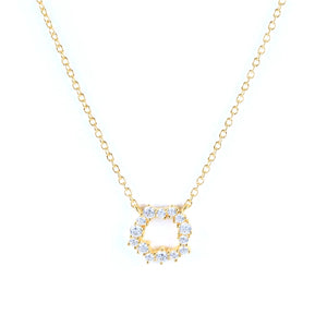 925 Silver Zircon Garland Pendant Necklace Women Rainbow Crystal Charm