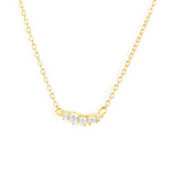925 Silver Zircon Garland Pendant Necklace Women Rainbow Crystal Charm