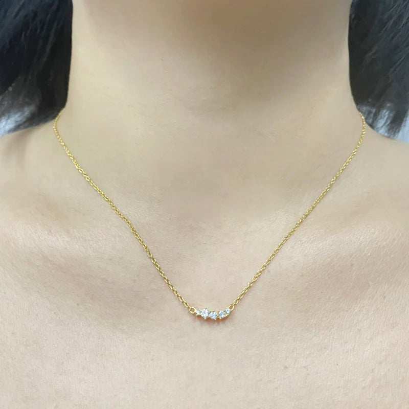 925 Silver Rainbow Crystal Garland Pendant Necklace