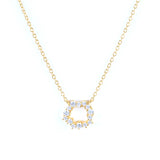 925 Silver Zircon Garland Pendant Necklace Women Rainbow Crystal Charm