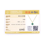 925 Silver Colorful Enamel Pendant Necklace Zircon Disc Charm Fine Jewelry