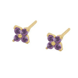 925 Silver Colorful Flower Stud Earrings For Women