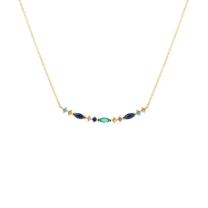 925 Silver CZ Zircon Arc Bar Pendant Necklaces For Women