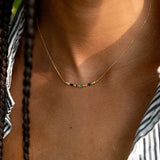 925 Silver CZ Zircon Arc Bar Pendant Necklaces For Women