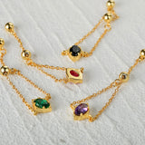 925 Silver Oval Zircon Chain Rope Rings For Women