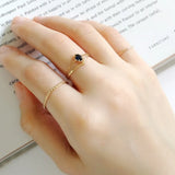 925 Silver Oval Zircon Chain Rope Rings For Women
