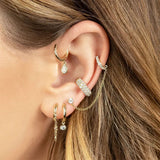 925 Silver Zircon Ear Cuff No Piercing Clip Earrings