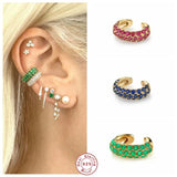 925 Silver Zircon Ear Cuff No Piercing Clip Earrings
