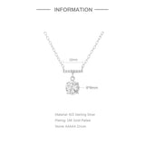925 Silver Zircon Pendant Necklace Crystal Choker