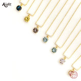 925 Silver Colorful Zircon Pendant Necklace Crystal Choker