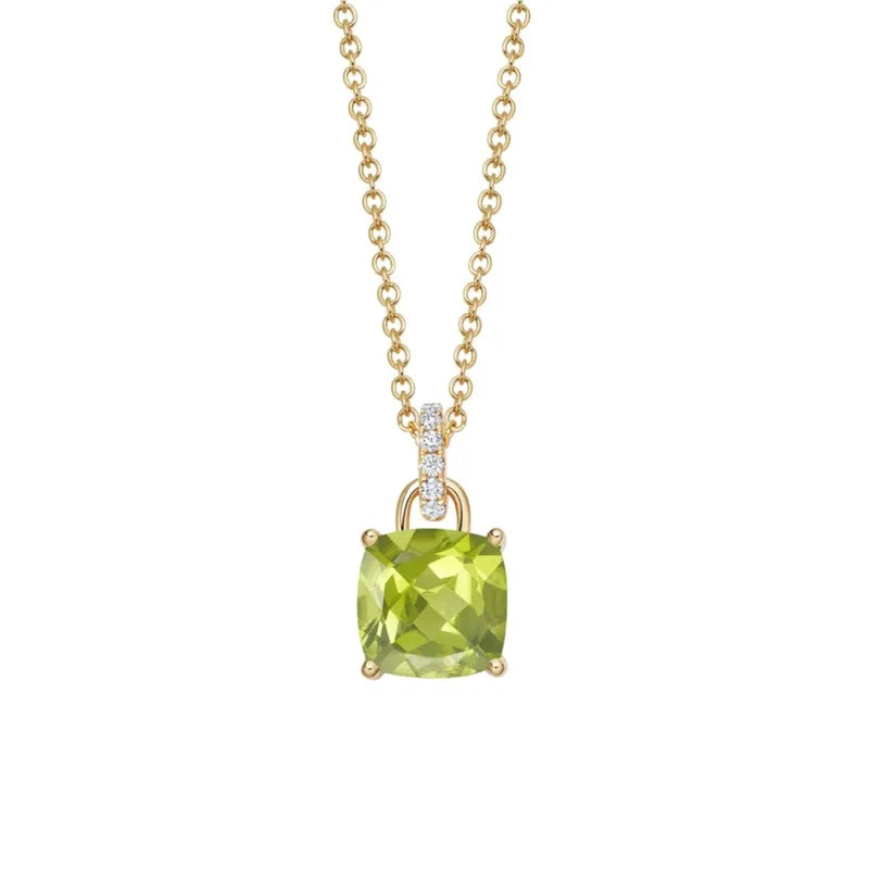 925 Silver Square Zircon Pendant Choker Necklace