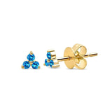 925 Silver Colorful Zircon Studs Flower Earrings for Women Girls
