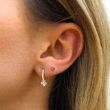 925 Silver Colorful Zircon Studs Flower Earrings for Women Girls
