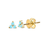 925 Silver Colorful Zircon Studs Flower Earrings for Women Girls