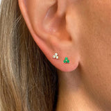 925 Silver Colorful Zircon Studs Flower Earrings for Women Girls