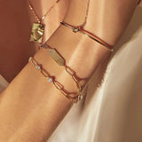 925 Silver Colorful Water Drop Zircon Charm Bracelet Square Green Crystal Beads
