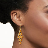 925 Silver Water Drop Zircons Tassel Earrings