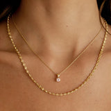 925 Silver Zircon Birthstone Necklace for Women Bride Pendant