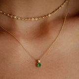 925 Silver Zircon Birthstone Necklace for Women Bride Pendant