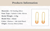925 Silver Rainbow Zircon Safety Pin Stud Earrings