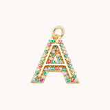 925 Silver Zircon Letter Charms for DIY Necklaces