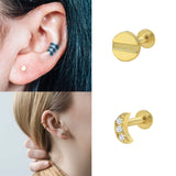 925 Silver Flower Moon Tragus Piercing Earring