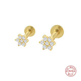 925 Silver Flower Moon Tragus Piercing Earring